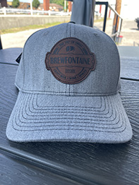 front view of Brewfontaine grey baseball cap
